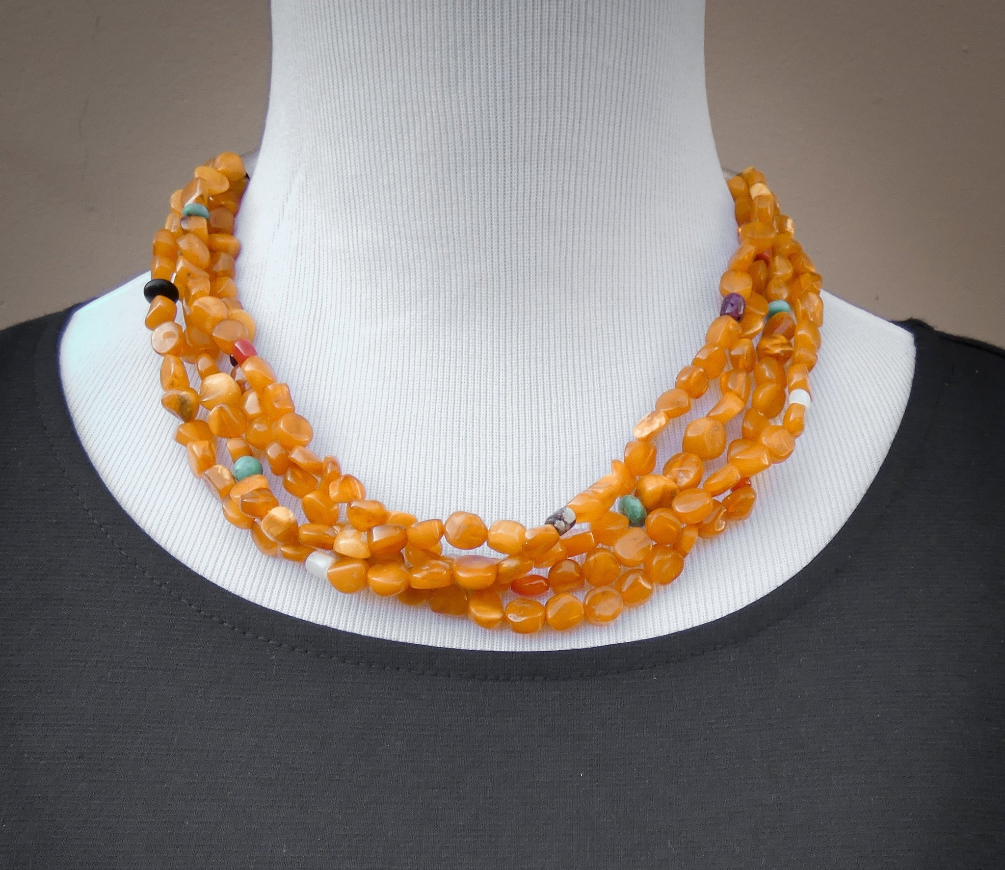 Old large Natural amber necklace – Bead It